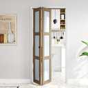 FREDBECK Bifold Door for 36x80 Opening (Double 18x80),Glass Interior Doors