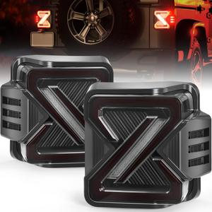LED Tail Lights Fit For 2007-2018 Jeep Wrangler JK JKU Sport/Sahara/Rubicon, with Starting Dynamic Animation,Unique Shaped Design (Z Smoked)