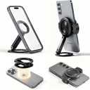 KELOFAM Upgraded Double-Sided Magnetic Phone Holder, Adjustable 2-in-1 Magnetic Phone Grip, Gym Phone Holder, Mag Safe Accessories for iPhone 17 Pro Max 16 15 14 13,Samsung,All Phones