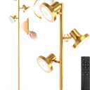 36W LED Tree Floor Lamp, Modern Dimmable Standing Lamp with Remote & Touch Control, 4 Color Temperatures, 3 Rotatable LED Light Floor Lamps for Living Room, Bedroom, Office (Gold)