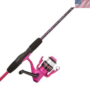 SheFish Fishing Rod and Reel Combo - Strike Series Medium Action 78-Inch Spinning Reel Pole - Fishing Gear for Bass, Trout, and Lake by Wakeman (Hot Pink)