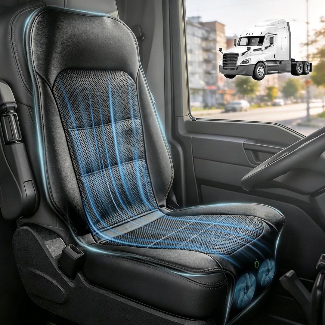 Upgraded Cooling Car Seat Cover, Cooling Seat Covers For Cars Trucks, 12V 3-Speed Air Cooled Car Seat Cushion, Universal Fit for Summer Truck SUV Office, Non-slip Breathable 3D Mesh Leather, Black