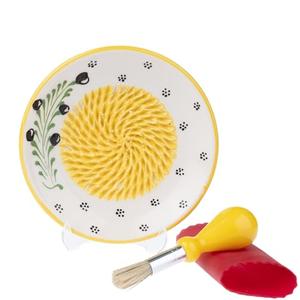 Handmade Ceramic Garlic Grater - 4 Pcs Garlic Press - Natural Ginger & Cheese Grinder - Decorative Mincer - Honey Yellow
