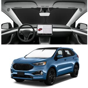 Custom Fit Windshield Sun Shade for Ford Edge 2015-2024, Foldable Car Sunshade Accessories with Storage Bag, UV & Heat Reflector, Keep Your Car Cooler