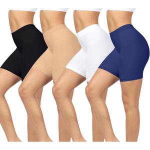 BESTENA 4 Pack Slip Shorts for Under Dress Seamless Smooth Boyshorts Panties Boxer Briefs for Women 2XL