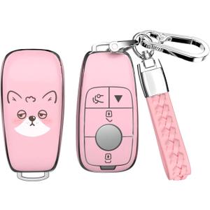 ACEBOY for Benz Key Fob Cover, TPU Case Compatible with Mercedes Benz A B C E G S GT CLA CLS GLA GLB GLE GLS EQA EQB SLK SLS