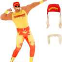 Morph Hulk Hogan Costume, Hulk Hogan Costume Adult, WWE Hulk Hogan Costume (X-Large)