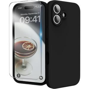 for iPhone 17 Case, Liquid Silicone Cover with Camera Protection Anti-Scratch Soft Microfiber Lining Shockproof Protective Phone Case for iPhone 17 6.3", Black