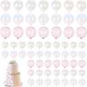 108 Pcs Bubble Cake Topper for Birthday Decorations - Multiple Sizes Transparent Plastic Cake Ball Decor- Colorful Cupcake Cakes Insert For Baby Shower Anniversary Wedding Decorations Party
