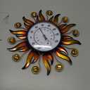 Indoor Outdoor Thermometer, Sun Wall-Mounted Thermometer with Humidity, Easy to Read Decorative Outside Thermometer for Patio, Garden, No Require Batteries