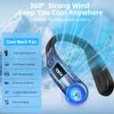 Portable Neck Fan,Hands Free Personal Wearable Bladeless Fan,6000mAh USB Rechargeable,360 Cooling,LED Display,4-Speeds,Birthday Gifts for Men Women Dad Mom,Fathers Day,Mothers Day Gifts (Black)