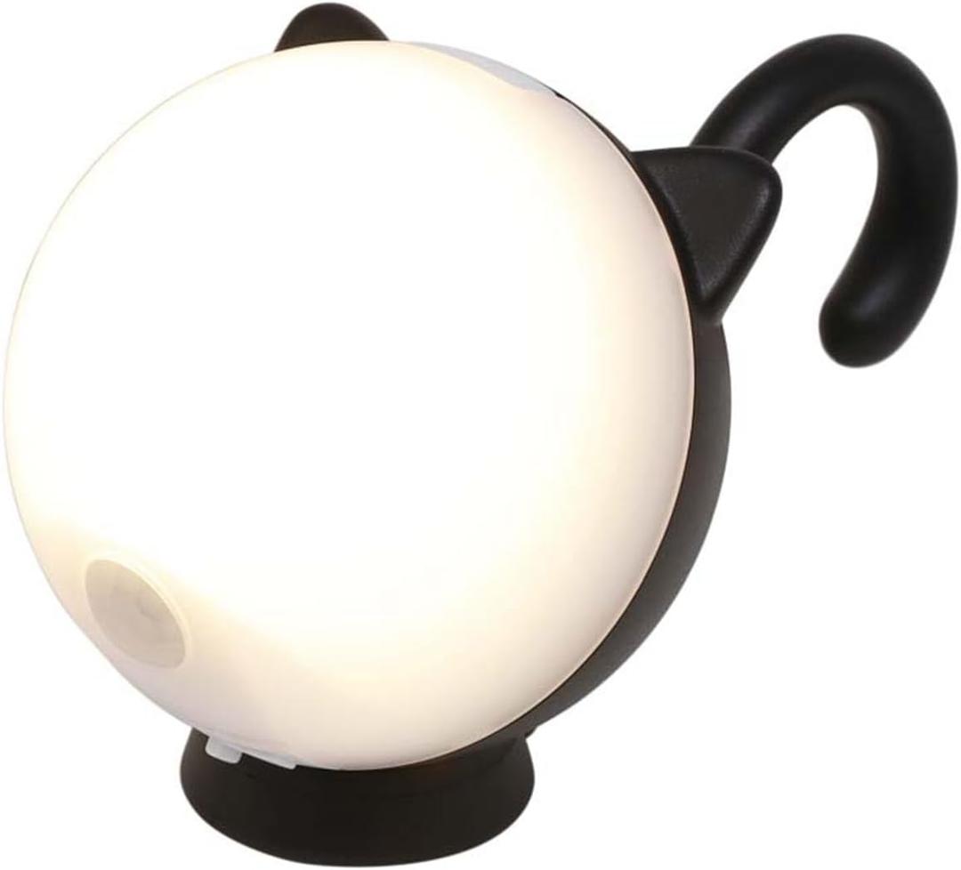 Musashi Night Light Motion Sensor Indoor Portable Light Battery Powered Rechargeable Kitten Night Light Black WAM-051BK