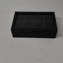 Alsonerbay Wooden Tea Box Tea Bag Holder Kitchen Storage Chest Box for Spice Pouches and Sugar Packets with 8 Compartments and Glass Window Weathered Black