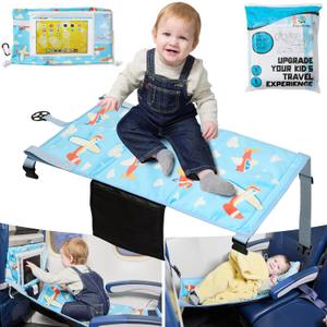 Toddler Airplane Bed - Multifunctional Seat Extender for Kids | Airplane Tray Cover with Built-in Tablet Holder | Travel Essential for Toddler Plane Comfort & Sleep Blue
