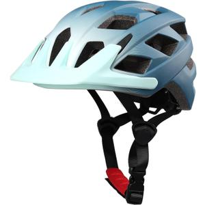 Kids Bike Helmet, 2 Size Adjustable for Youth Toddler Boys & Girls 3-5-8-10-12-14 Years, Child Helmets with Visor for Skating Cycling Scooter (Blue-White Gradient, M: 54-58 cm / 21.3"-22.8")