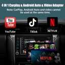 Wireless CarPlay and Android Auto Adapter Streaming Video Fits Netflix/YouTube/TikTok/TF Card, Upgrade Plug & Play Car Video Box, Converts Wired to Wireless CarPlay Adapter for Android 10.0 & iOS 10+