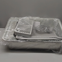 Large Stainless Steel Cat Litter Box, Enclosed Litter Box for Multiple Cats, Spacious and Easy to Maintain, Sturdy Metal Construction with Upper Cover, Litter Pad, Shovel and Footboard (Silver Gray)