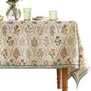 Floral Tablecloth for Rectangular Tables,Linen Table Cloth with Colorful Flowers Pattern,Heavy Durable Table Cover for Dining Thanksgiving Kitchen Decor Party Banquet Christmas,55"*87"