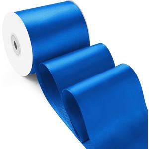 3 Inch 25 Yard Wide Satin Ribbon Royal Blue, Solid Fabric Large Ribbon Roll for Cutting Ceremony Wedding Opening Party Decoration, Chairs, Sewing, Festival Pageant Sashes