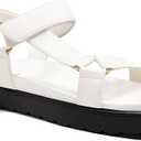 Coutgo Womens Platform Sandals Comfortable Open Toe Adjustable Strap Summer Vacation Shoes, White, Size 8.5