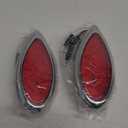 2PCS Red 35 LED Chrome Tear Drop Truck Trailer Stop Turn Brake Tail Lights Sealed w/High Low Brightness