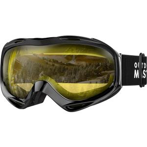 OutdoorMaster OTG Ski Goggles - Over Glasses Ski/Snowboard Goggles for Men, Women & Youth - 100% UV Protection (5.30 x 1.65 inches, Vlt 84%)