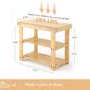 Sweetcrispy 3-Tier Shoe Rack Bench for Entryway, 19 Inches, Wood | Bamboo Shoe Storage Bench, Shoes Rack for Entrance, Bedroom, Living Room, Balcony, 4 Pairs