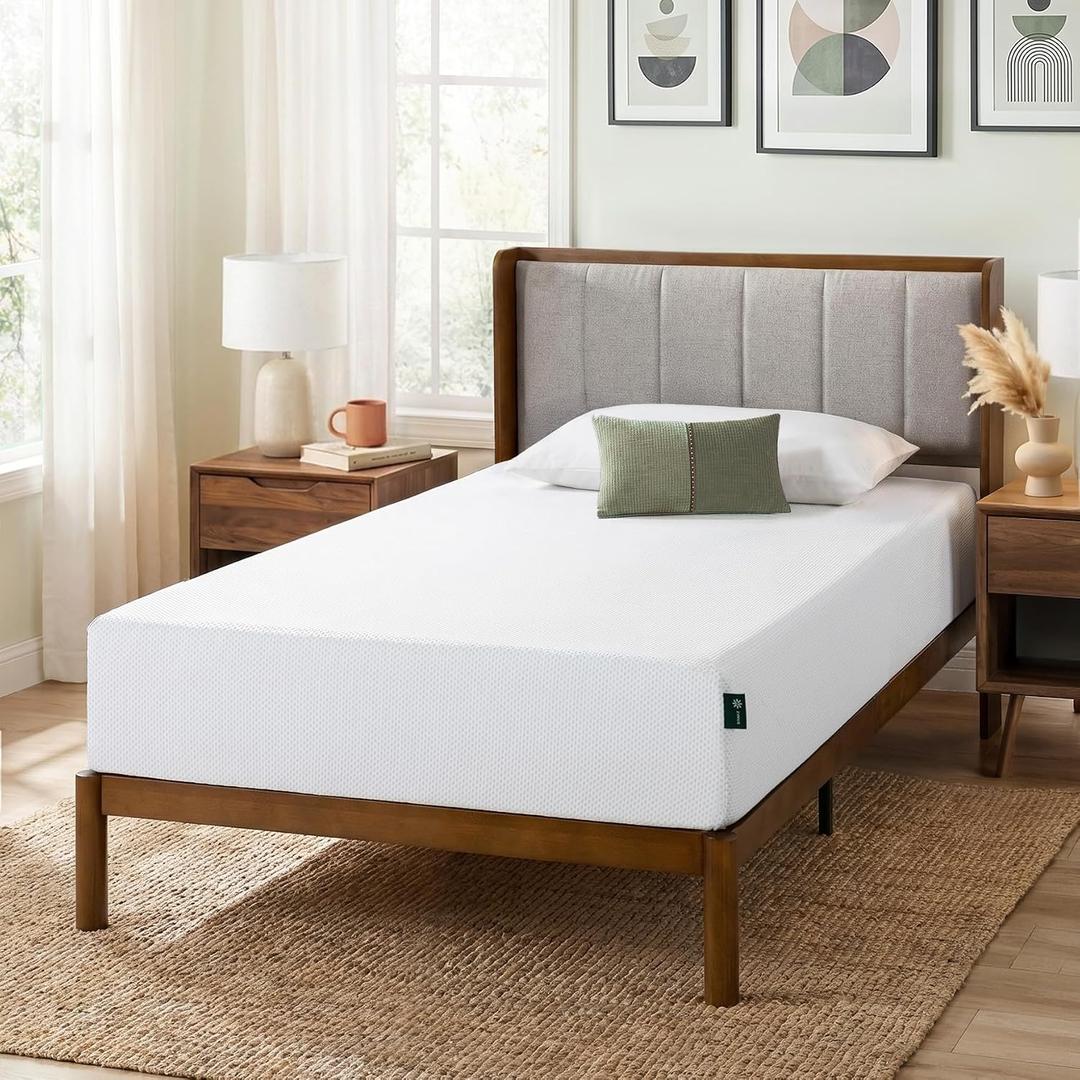 Zinus 10 Inch Twin Green Tea Cooling Memory Foam Mattress, Medium Feel
Refreshing & Cooling Sleep, Targeted Pressure Relief, Just-Right Medium Feel, CertiPUR-US & OEKO-TEX Certified Materials