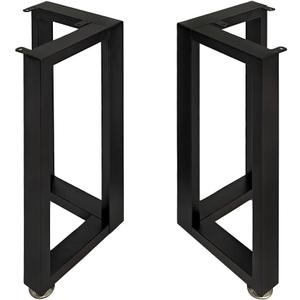 Metal Dining Table Legs 16 Inch,Iron Coffee Table Legs V Shape,Black Heavy Duty Desk Legs, 16 X 11 Inch