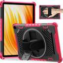 ROISKIN for 2023 Release Tablet Flre HD 10 & HD 10 Plus Case 13thGeneration with Hand Strap Kickstand (Black+Pink66)