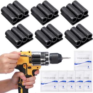6 Pack Drill Bit Holder Tool Holster Bit Gripper with High Strength Adhesive Bits Holster Drill Bit Holder for Impact Driver Carry up to 6 Driver Bits on the Side of Power Drill or Driver
