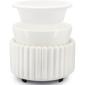 Ceramic Wax Melt Warmer with 1 pc Silicone Dish Candle Warmer for Scented Wax Electric Fragrance Burner for Home, Office, Bedroom - Gift & Dcor