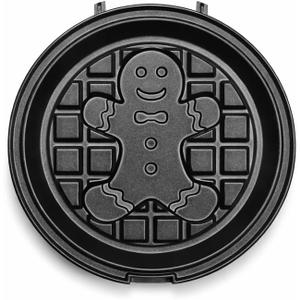 3 x KEINVE Gingerbread Waffle Maker Plates 4", Easy Release, Dishwasher Safe, Nonstick Halloween Waffle Plates for KEINVE Waffle Maker (228AK)