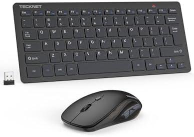 TECKNET Wireless Keyboard and Mouse Combo, Mini Cordless Computer Keyboard and Mouse Set 2.4GHz, Silent Adjustable 1600 DPI, Quiet Click, Lag-Free for Computer, Laptop, PC, Windows, Mac, Chrome OS