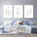 Minimalist Line Wall Art Woman Body Outline Wall Art Prints Women Figure Drawing Painting Body Line Art Wall Decor Female Wall Art Abstract Woman Silhouette Canvas Aesthetic 16x24x3 Inch Unframed, 1 PCS