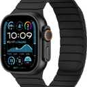 Tasikar Magnetic Bands Compatible with Apple Watch 49mm 46mm 45mm 44mm 42mm Soft Silicone Replacement Loop Wristband Compatible with iWatch Ultra SE Series10 9 8 7 6 5 4 3, Black