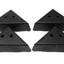 JSP Manufacturing 3" Triangle Plastic Furniture Black Corner Legs - Sofa Couch Chair Ottoman (4 Legs)