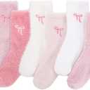 Womens Fuzzy Socks Bow Cute Animal Girls Slipper Sock Funny Winter Cozy Fluffy Warm Socks Home Sleeping,6 Pairs