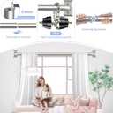TANGWIN Nickel Wrap Around Curtain Rods:Blackout Heavy Duty Adjustable Window Curtain Rod for Bedroom Kitchen,Modern Decorative Curved French Metal Single Drapery Rod Easy Install,Satin Nickel 36-72"