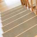 Stair Treads Non Slip for Wooden Steps Indoor 9" x 36" 15 Pack Extra Wide Stair Tread Carpet Stairs Runner, Step Pads with Reusable Adhesive for Dogs Kids Elders, Machine Washable, Beige