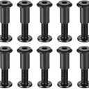 uxcell Screw Post Fit for 5/16"(8mm) Hole Dia, Male M6x20mm Binding Bolts Leather Fastener Carbon Steel Black 10 Sets