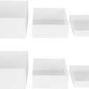 6PCS Clear Display Nesting Riser Stands, Display Stands with Hollow Bottoms with Load-bearing Capacity of 11.02 lbs (White)