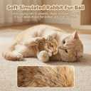 Rabbit Fur Ball Cat Toys, Soft Fluffy Catnip Toy Balls for Indoor Cats,3.15 Inch Furry Cat Exercise Ball for Hunting Instinct&Bunny Kicks,Washable Interactive Cat Toy for Chasing & Bonding(3PC) - Pack of 2