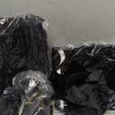 Gejoy Velvet Christmas Ornaments Set-12 Velvet Bows, 1 Christmas Tree Skirt, 1 Large Tree Topper Bow, 5000 Strands Silver Tinsel Icicles for Xmas Trees Wreaths Fireplace Gifts Decor(Black)