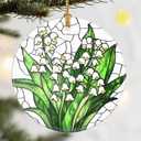 Christmas Ornaments, Dodosky 2.8in Ceramic Lily of The Valley Flower Ornament, Xmas Decor, Christmas Tree Ornaments, Xmas Decorations for Tree, Holiday Ornament, Gifts for Women, Mom, Flower Lovers
