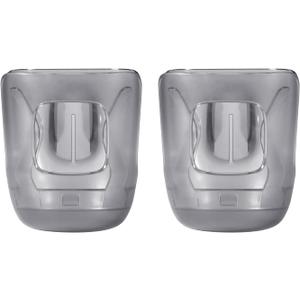 2 Pack - Stroller Cup Holder, Baby Cup Holder Compatible with UPPAbaby Vista, Cruz and Minu Strollers  Fits Most Cup Sizes, Quick-Release Design (Grey semi transparent)