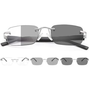 YIMI Photochromic Bifocal Reading Glasses Blue Light Blocking Spring Hinge Sun Readers Transition Sunglasses for Women Men (3.0, Black)