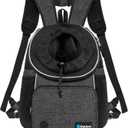 PetAmi Adjustable Dog & Cat Chest Carrier Backpack, Ventilated for Hiking & Camping, Small to Large Pets Up to 15 lbs, Dark Gray (Large (15.5x9x18))