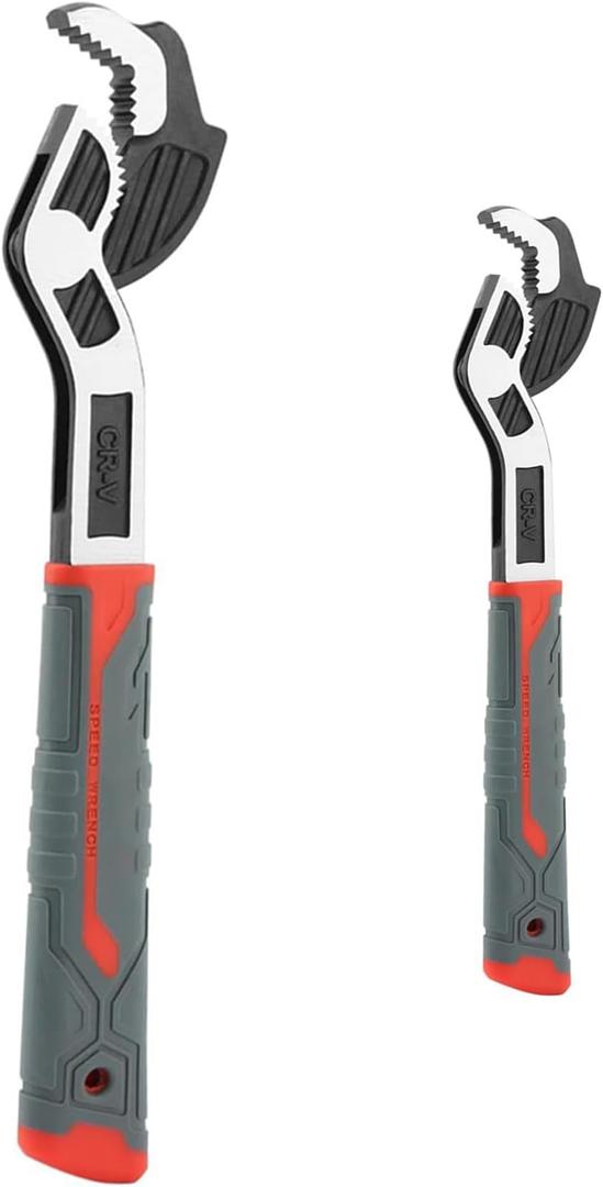 2Pcs Set of Self-locking Adjustable Wrenches, 6in and 10in Multifunctional Wrenches with an Opening Range of 7-15mm and 15-35mm, Self-adjusting Size, Suitable for Car, Bicycle, and Plumbing Repairs