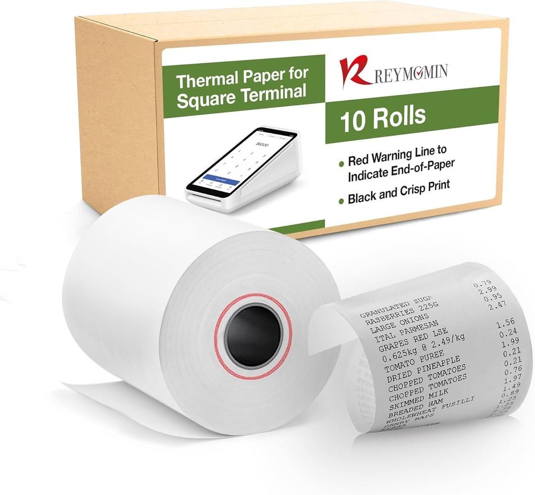 Receipt Paper Roll for Square Terminal Credit Card Machine -10 rolls